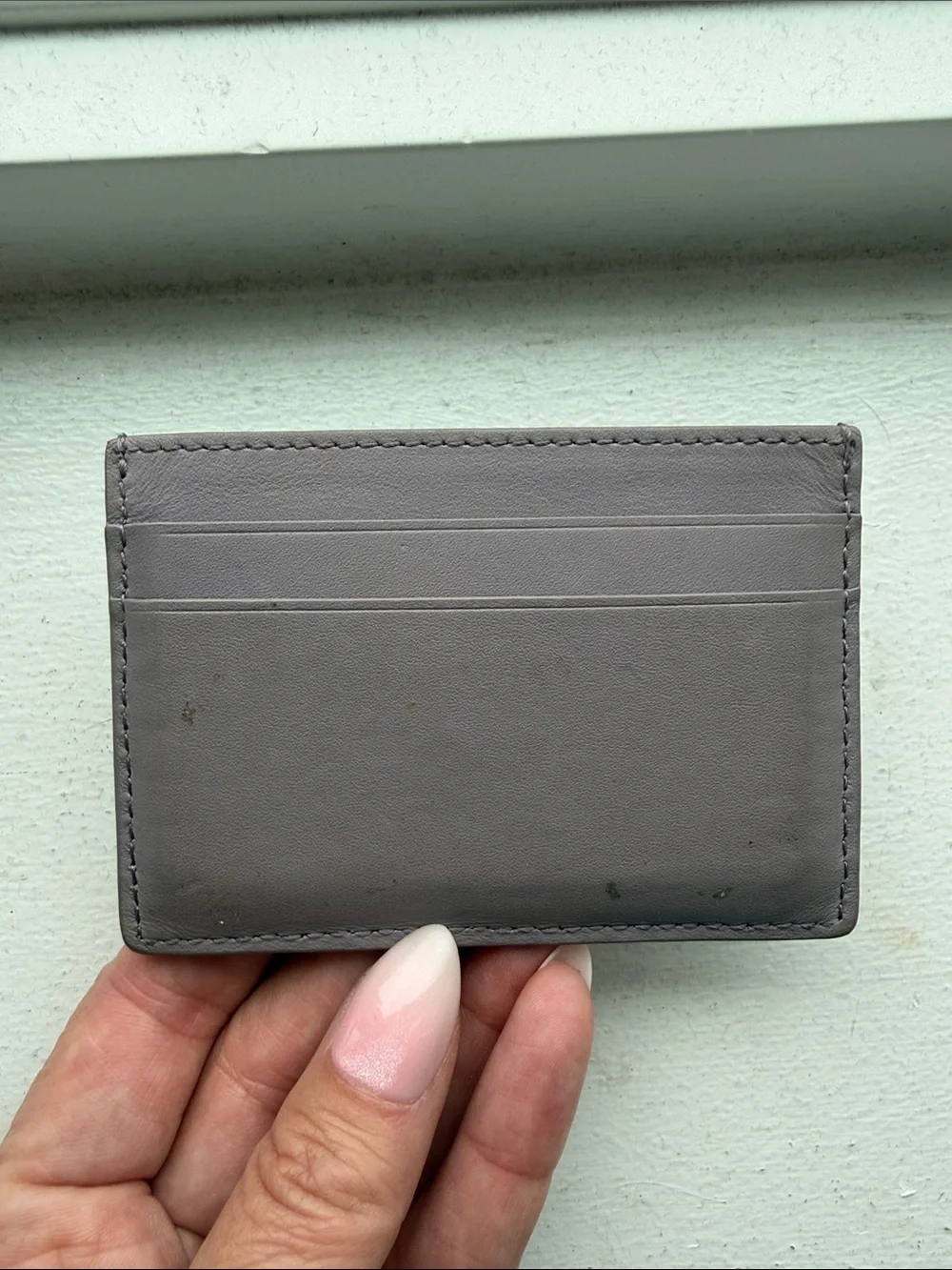Leather Card Holder with Decorative Knot Detail - Taupe